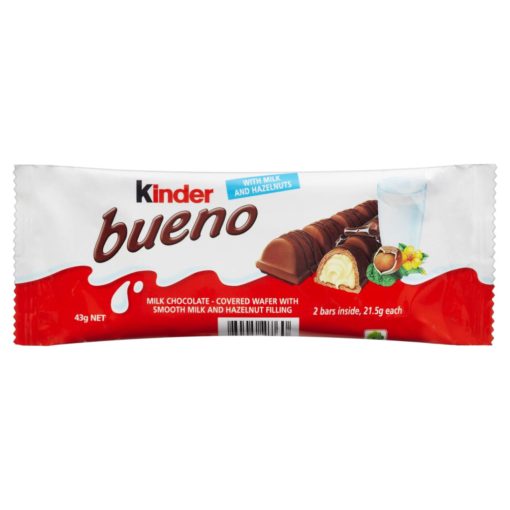 Kinder Bueno tejcsokoládéval bevont ostya tejes-mogyorós krémmel 43g