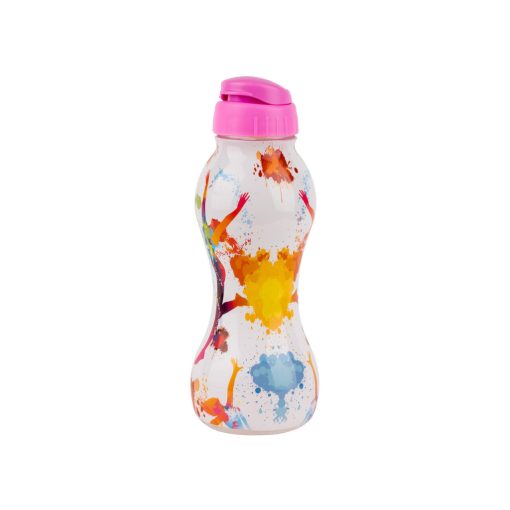 Műanyag kulacs mintás 600ml - Rózsaszín