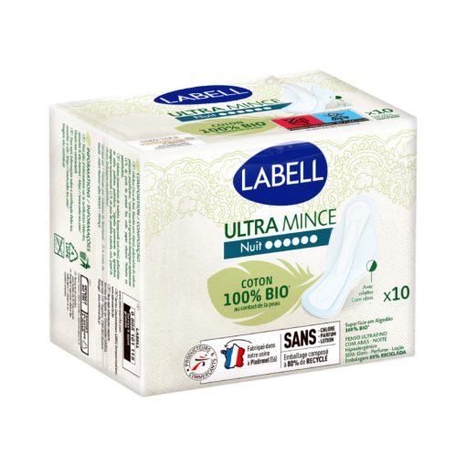 Labell egészségügyi betét 10db - Ultra Vékony Éjszakai BIO