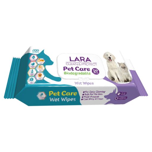 Lara Kisállat törlőkendő Fedeles 50db