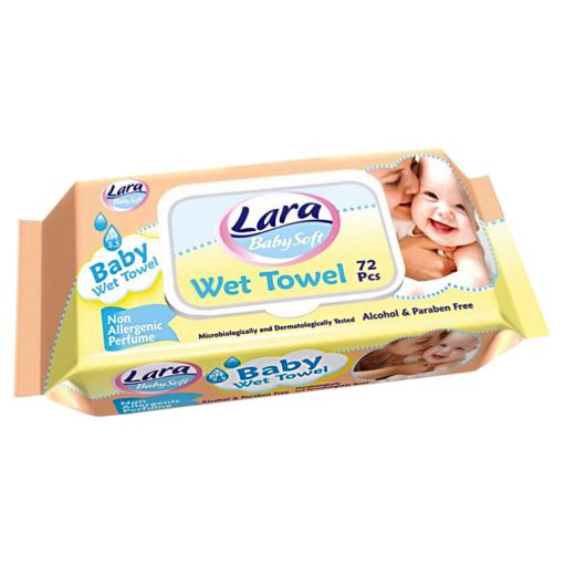 Lara BabySoft baba nedves törlőkendő 72db Fedeles - Allergénmentes illatanyaggal