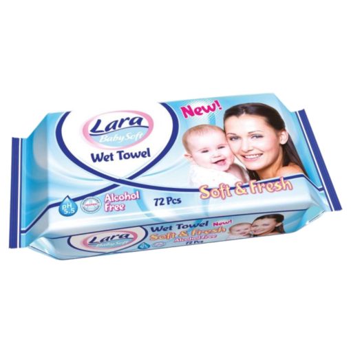 Lara nedves törlőkendő 72db  - Soft and Fresh