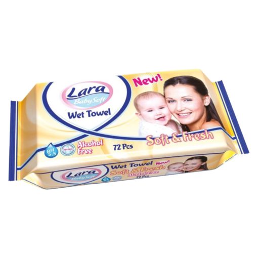 Lara nedves törlőkendő 72db  - Soft and Fresh
