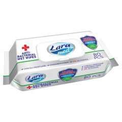   Lara Med antibakteriális nedves törlőkendő (kézre és arcra is) - 80db