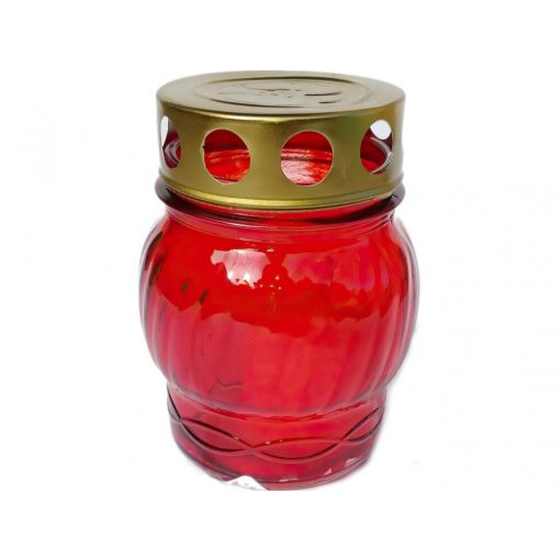 Üvegmécses LA-72 - Fém fedeles 10cm - Piros