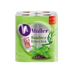   Müller wc-papír 8 tekercs 100 lap 4 réteg - Bambusz és Fehér tea