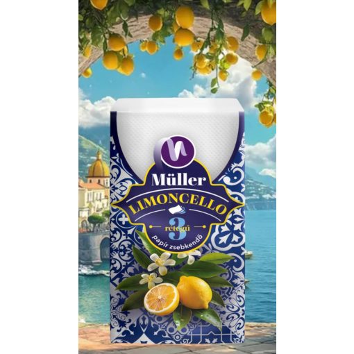 Müller papírzsebkendő 3 rétegű 10x10db - Limoncello