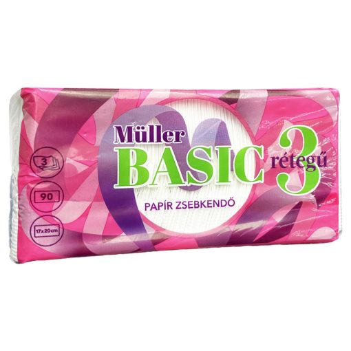 Müller papírzsebkendő 3 rétegű 90db - Basic