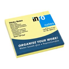   Öntapadós jegyzettömb 75x75mm - Info Notes 100 lapos sárga