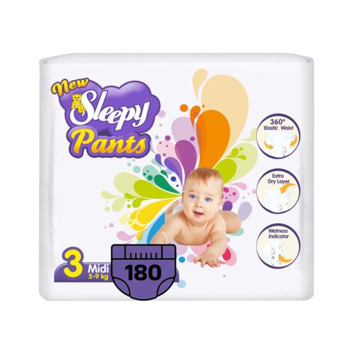 New Sleepy gumisderekú bugyipelenka vizeletjelző csíkkal Midi 3 (5-9)(180db)
