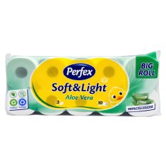   Perfex Soft & Light wc-papír 10 tekercs 3 rétegű - Aloe Vera