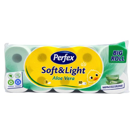 Perfex Soft & Light wc-papír 10 tekercs 3 rétegű - Aloe Vera