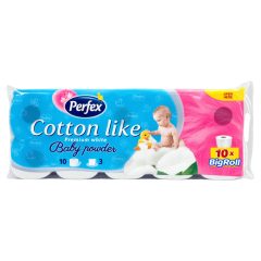   Perfex Soft & Light wc-papír 10 tekercs 3 rétegű - Baby Powder