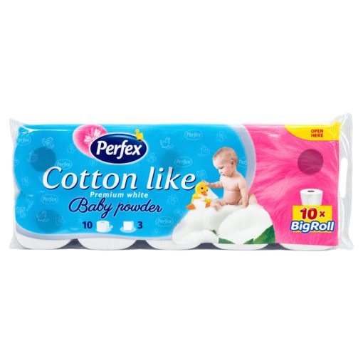 Perfex Soft & Light wc-papír 10 tekercs 3 rétegű - Baby Powder