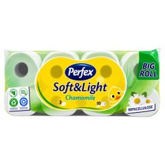   Perfex Soft & Light wc-papír 10 tekercs 3 rétegű - Chamomile