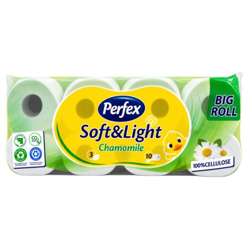 Perfex Soft & Light wc-papír 10 tekercs 3 rétegű - Chamomile