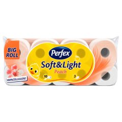 Perfex Soft & Light wc-papír 10 tekercs 3 rétegű - Peach