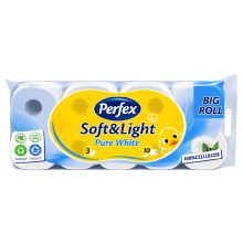 Perfex Soft & Light wc-papír 10 tekercs 3 rétegű - Pure White