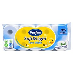   Perfex Soft & Light wc-papír 10 tekercs 3 rétegű - Pure White