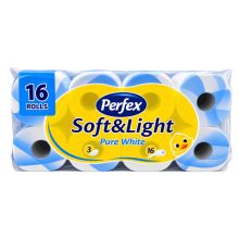 Perfex Soft &Light wc-papír 16 tekercs 3 rétegű - Pure White