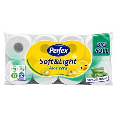   Perfex Soft & Light wc-papír 16 tekercs 3 rétegű - Aloe Vera