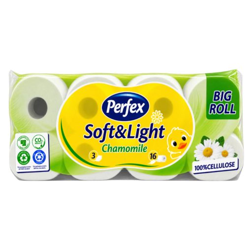 Perfex Soft & Light wc-papír 16 tekercs 3 rétegű - Chamomile