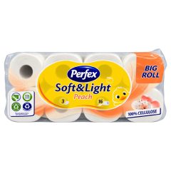 Perfex Soft & Light wc-papír 16 tekercs 3 rétegű - Peach