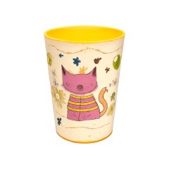 Pohár Műanyag Mintás 400ml - Neon Sárga