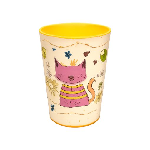 Pohár Műanyag Mintás 400ml - Neon Sárga