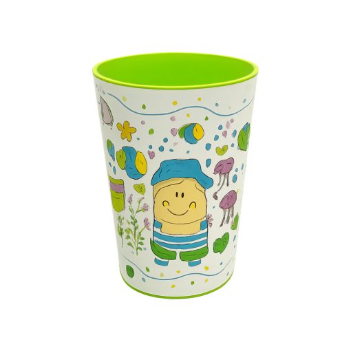 Pohár Műanyag Mintás 400ml - Neon Zöld