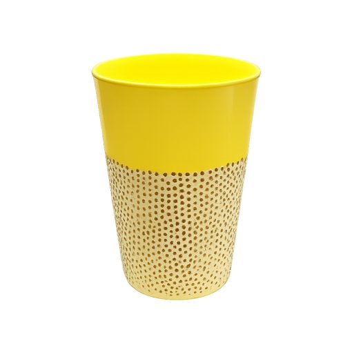 Pohár Műanyag Mintás 400ml - Pasztel Sárga