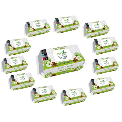 Pufy Fresh nedves törlőkendő 120db Fedeles - Alma és Fahéj(12csomag)
