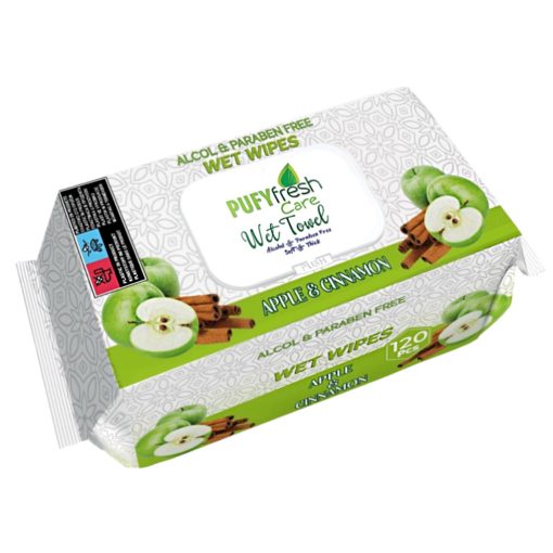 Pufy Fresh nedves törlőkendő 120db Fedeles - Alma és Fahéj