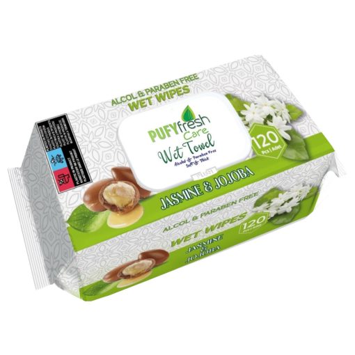 Pufy Fresh nedves törlőkendő 120db Fedeles - Jázmin és Jojoba