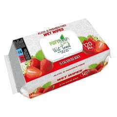 Pufy Fresh nedves törlőkendő 120db Fedeles - Eper
