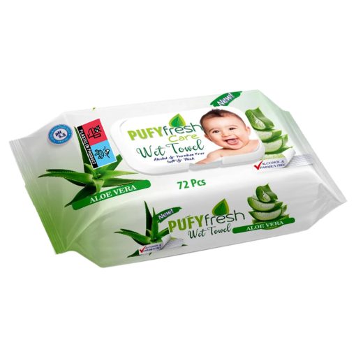 Pufy Fresh nedves törlőkendő 72db Fedeles - Aloe Vera