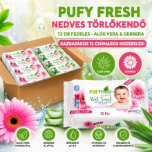 Pufy Fresh nedves törlőkendő 72db Fedeles - Aloe Vera, Gerbera(12csomag)