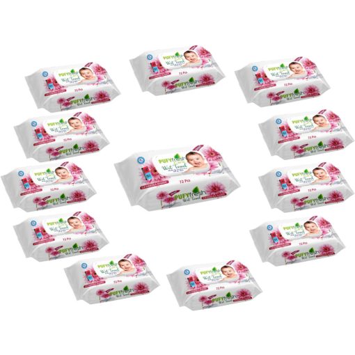 Pufy Fresh nedves törlőkendő 72db Fedeles - Gerbera(12csomag)