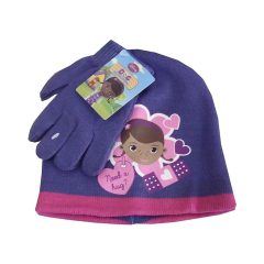   Dr. Plüssi Hug gyerek sapka és kesztyű szett - Lila - 52 cm