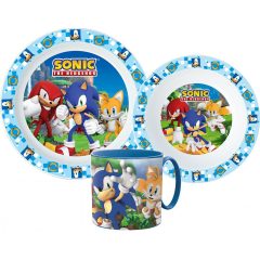   Sonic a sündisznó étkészlet, micro műanyag szett bögrével 265 ml