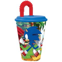   Sonic a sündisznó Adventure szívószálas pohár, műanyag 430 ml
