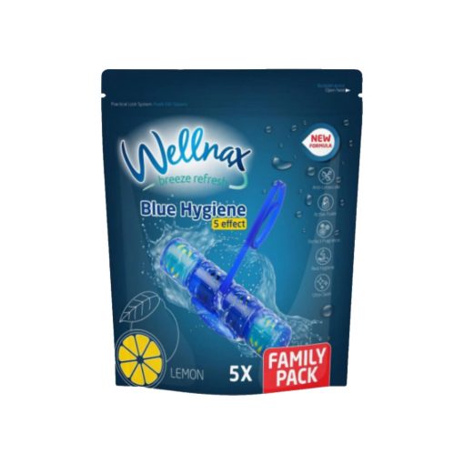 Wellnax Breeze Refresh5 Effekt Blue Hygiene WC frissítő 5X50g - Citrom